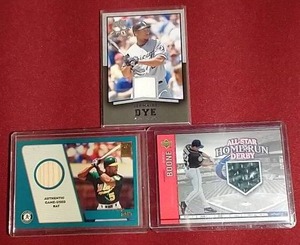 lot 215 image: (3) Baseball Relic Cards