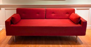 lot 1 image: Blu Dot One Night Stand Sleeper Sofa in Red