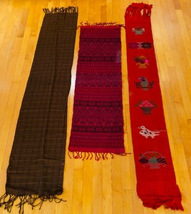 lot 126 image: Vintage Ethnic Textiles in Browns, Red and Orange