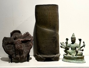 lot 125 image: Collections of Ornate Travel Treasures including Buddha Statue