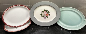 lot 75 image: Five Beautiful Platters by Cavalier Egg Shells, Mayer China and  T.S.& T