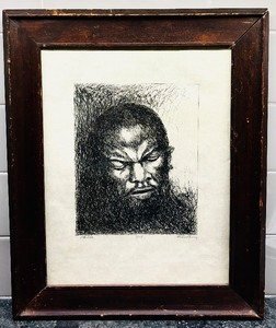 lot 58 image: Framed Black and White Drawing, Othello