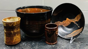 lot 63 image: Gorgeous Painted Glazed Artisan Pottery Items