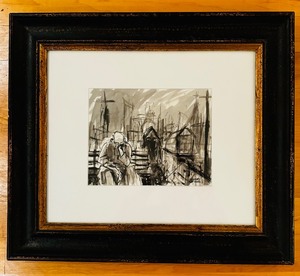 lot 65 image: Framed Black and White Abstract Artwork by Literski