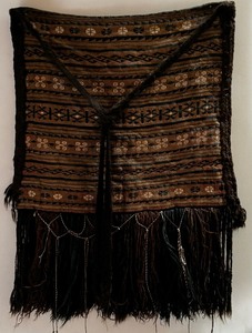 lot 67 image: Wall Hanging Ethnic Tapestry in Brown, Black and Creams with Tassels