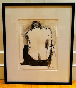 lot 25 image: Simple Black and White Art of Man Sitting From Behind