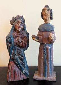 lot 61A image: Pair of Painted Wood Folk Figurines