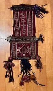 lot 130 image: Vintage Hand-Woven & Knotted Baluch Tribal Wool Camel Saddlebag