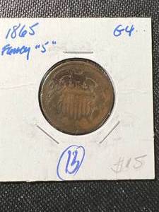 1865 US 2 CENT PIECE