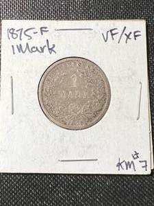 1875 FOREIGN 1 MARK COIN
