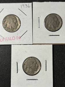 3 US BUFFALO NICKELS