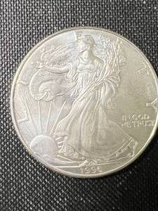 1996 AMERICAN SILVER EAGLE 1 TROY OZ .999 FINE SILVER