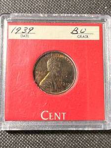 1939 US WHEAT CENT BU IN CASE