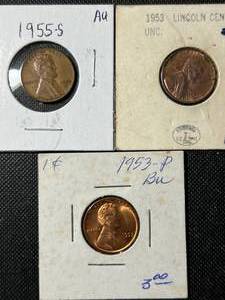 GROUP OF 3 US WHEAT CENTS