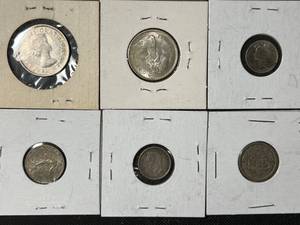 GROUP OF 6 FOREIGN COINS