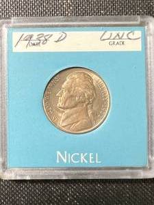 1938-D US JEFFERSON NICKEL UNC