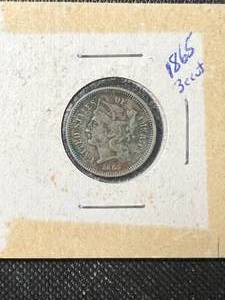 1865 US 3 CENT NICKEL
