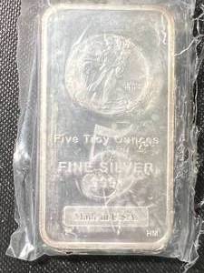 5 TROY OZ .999 FINE SILVER WALKING LIBERTY DESIGNED BAR