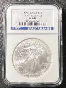 2009 AMERICAN SILVER EAGLE NGC MS69 EARLY RELEASE