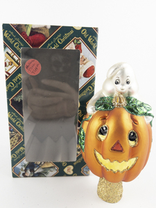 lot 1-H image: OLD WORLD CHRISTMAS Jack O Lantern and Ghost Tree Topper