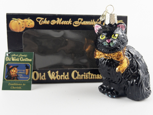 lot 22 image: OLD WORLD CHRISTMAS Halloween Kitty Ornament #26033