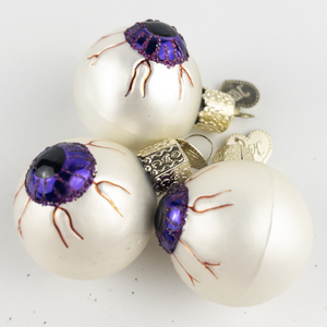 lot 25 image: Set of 3 OLD WORLD CHRISTMAS Evil Eye (Purple) Ornament #26037c