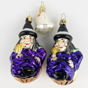 lot 28 image: Ornaments - INGE-GLAS (Germany) Which Witch (1999 - retired) (and bonus Little Ghoul)