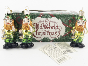 lot 39 image: Set of 5OLD WORLD CHRISTMAS Lucky Leprechaun Ornament #24054