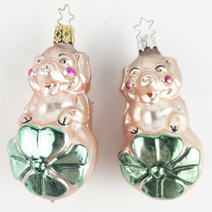 lot 49 image: Pair of INGE-GLAS (Germany) Lucky Pig Ornament