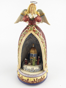 lot 65 image: JIM SHORE - HEARTWOOD CREEK Silent Night Music Box Figurine (Tune is Silent Night) #C4006648