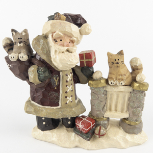 lot 68 image: Pair of KURT ADLER SNOWTOWN Santa Figurine