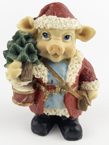 lot 69 image: GANZ PIGSVILLE () Santa with Tree Figurine
