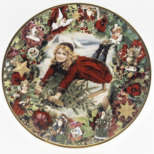 lot 109 image: Victorian Christmas Memories Plate Collection THE HAMILTON COLLECTION Christmas Delivery 8 12in Plate #Serial #3016B 1992