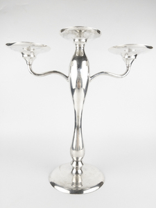 lot 127 image: POTTERY BARN Maxfield Hotel Candelabra Bougedir 3 Arm Candle Stick Holder