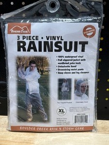 3 Piece Vinyl Rainsuit XL