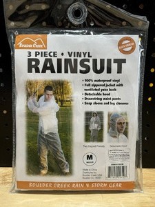 3 Piece Vinyl Rainsuit M