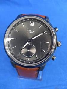 Fossil Neutra Hybrid Mens Grey Dial Leather Analog Smartwatch