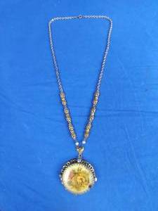 Vintage West Germany 26 Gold Tone with Limoge Pendant Necklace