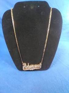 18K Gold Over Sterling Silver Personalized Robercena 3-D Name Necklace