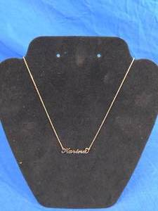 14K Gold Over Sterling Silver Personalized Karina Script Name Necklace