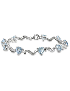 Sofia B. Sterling Silver Blue Topaz Heart Bracelet