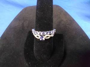 New Sofia B. Sterling Silver Tanzanite Diamond-Accent 2-Pc. Bridal Set Size 8