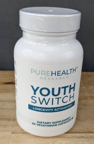 lot 52J image: New 60 Count Bottle of PureHealth Research Youth Switch Longevity Activator Dietary Supplements, $47.04 Retail H
