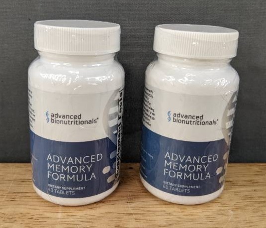 lot 61J image: 2 New Bottles of AdvancedBionutritionals AdvancedMemory Formula,Brain Booster Supplement for Memory and Focus60Tablets $77.84 Retail H