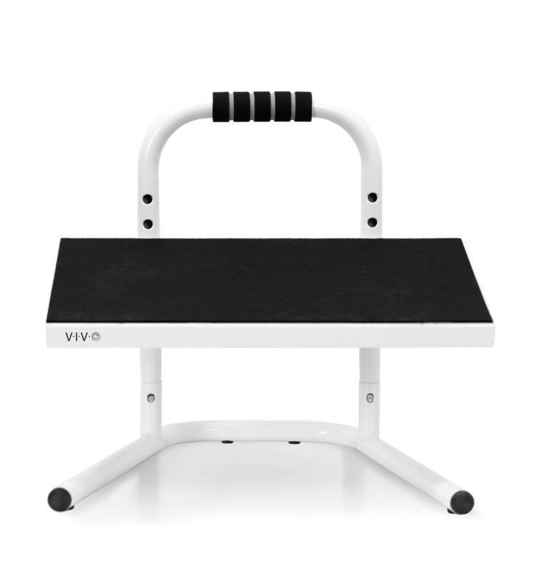 lot 118 image: New VIVO White Ergonomic Height Adjustable Standing Foot Rest $49.99 Retail B