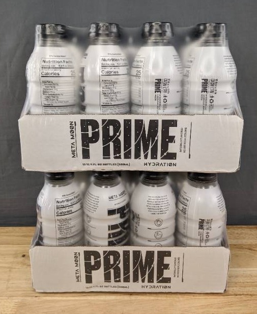 lot 49E image: 2 Brand New Cases of Prime Hydration Drink Meta Moon 16.9 oz, 24 Total N