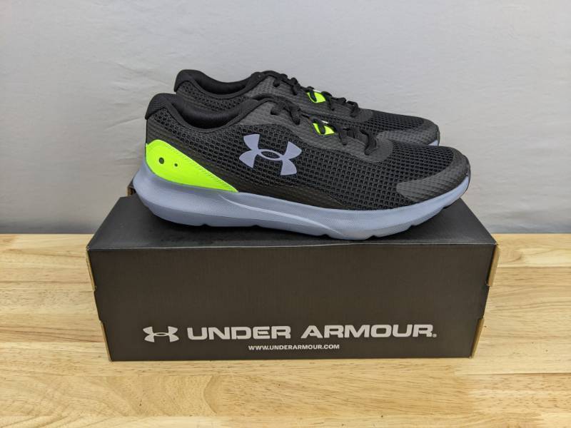 lot 48A image: Brand New Under Armour UA Surge 3 Neon Athletic Shoes Mens 9 X