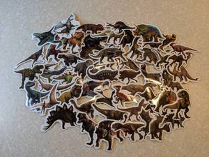 lot 411 image: 50 Brand New Dinosaur Stickers Large Variety P