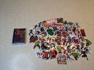 lot 412 image: New Spider Man Playing Cards 48 Brand New Marvel Stickers Iron Man Hulk Thor Etc P