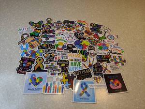lot 403 image: 50 Brand New Autism Awareness Stickers P